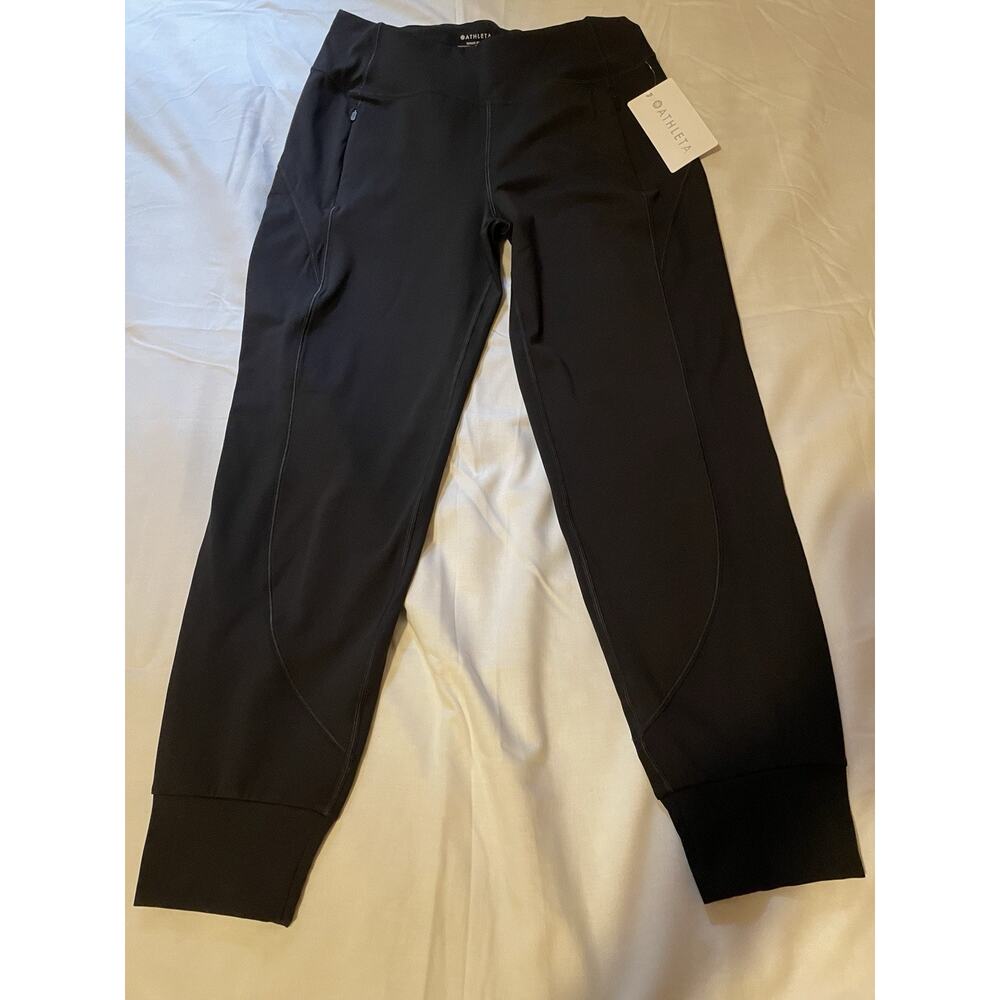 NWT Athleta Rainier Jogger Leggings Women’s Size S P Black Activewear MSRP $129
